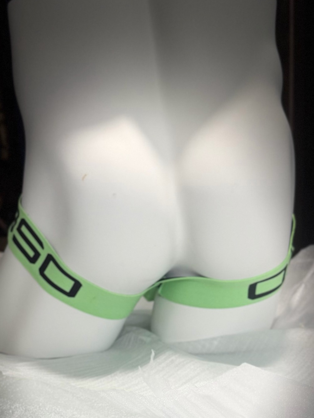 Men’s Neon Green Jockstrap Brief with Black Trim - Picture 3 of 6